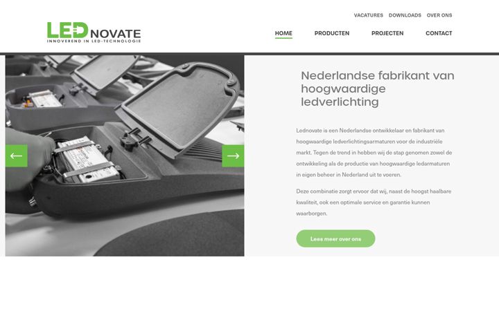 Screenshot of lednovate.nl