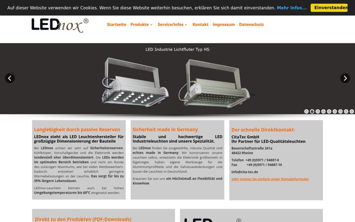 Screenshot of lednox.com