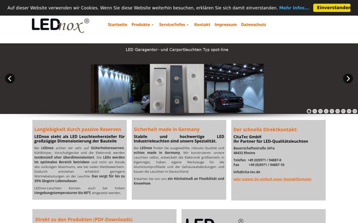 Screenshot of lednox.de