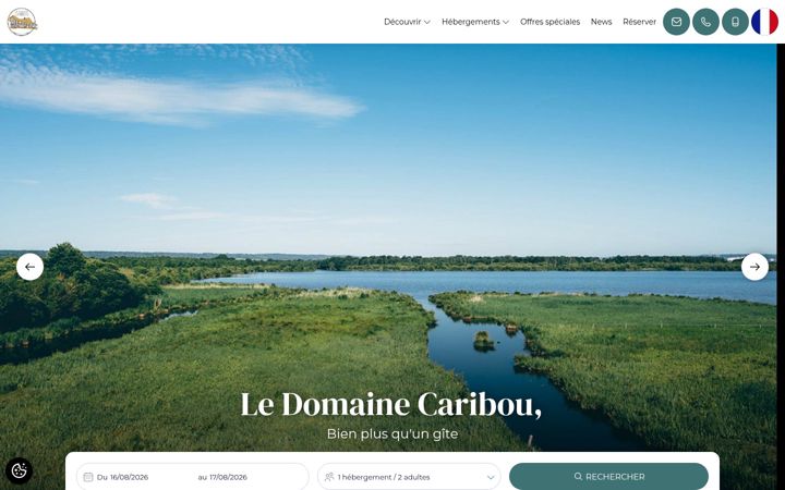 Screenshot of ledomainecaribou.fr