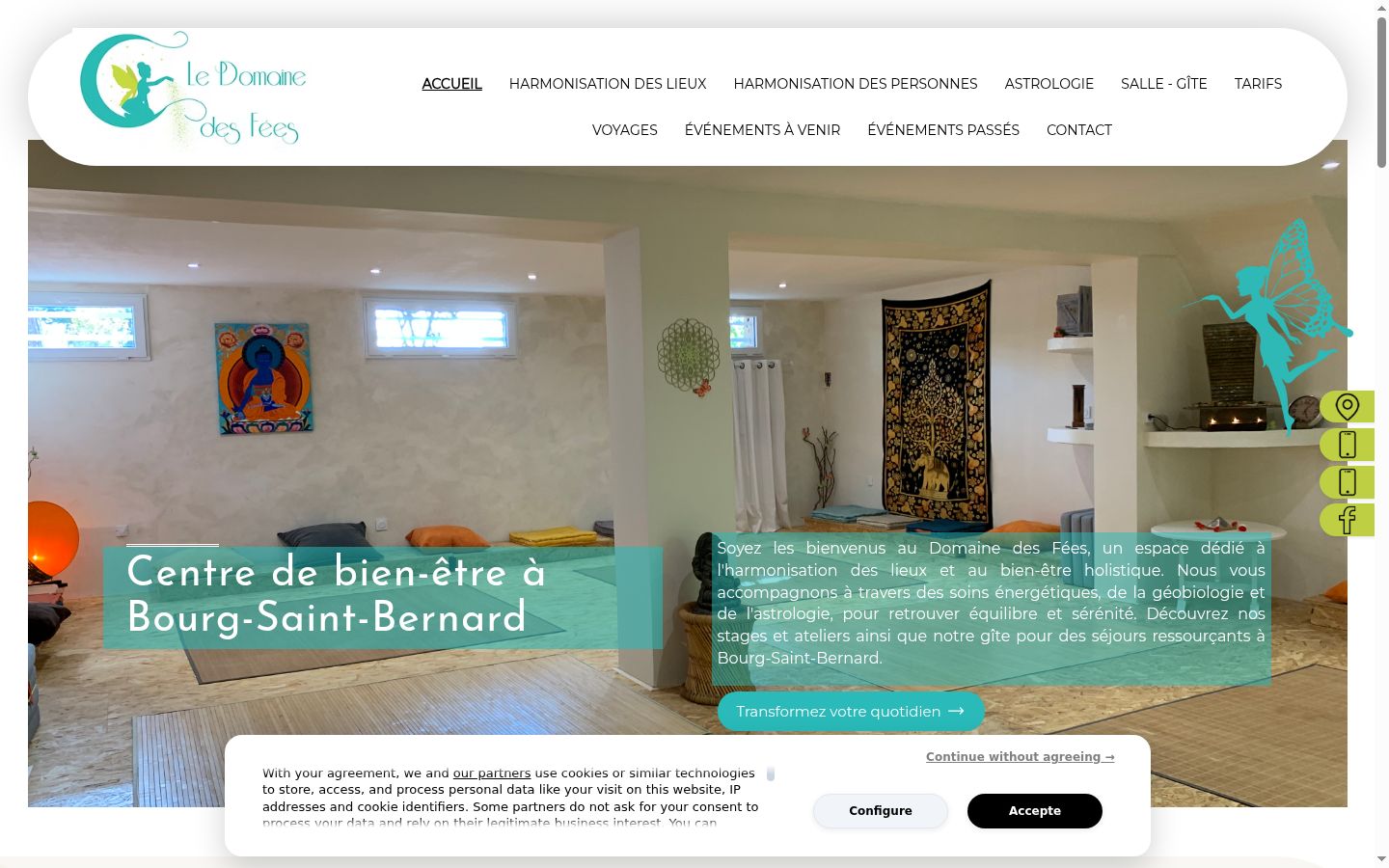Screenshot del banner di consenso mostrato prima di qualsiasi interazione