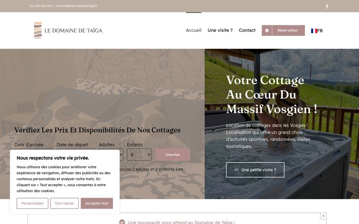 Screenshot of ledomainedetaiga.fr