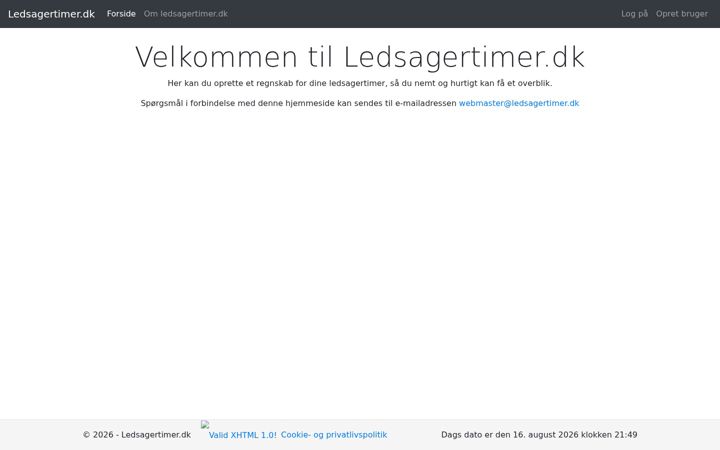 Screenshot of ledsagertimer.dk