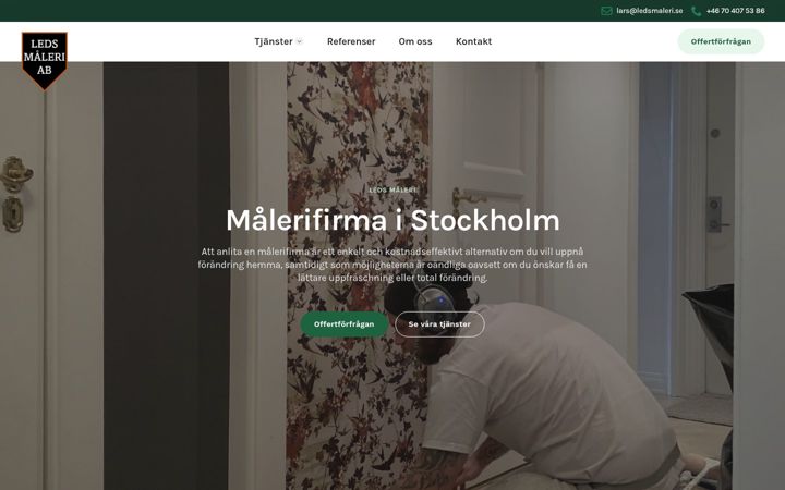 Screenshot of ledsmaleri.se