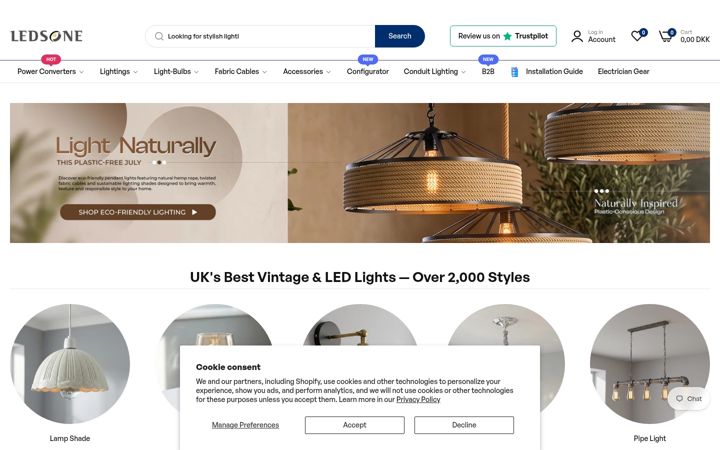 Screenshot of ledsone.co.uk