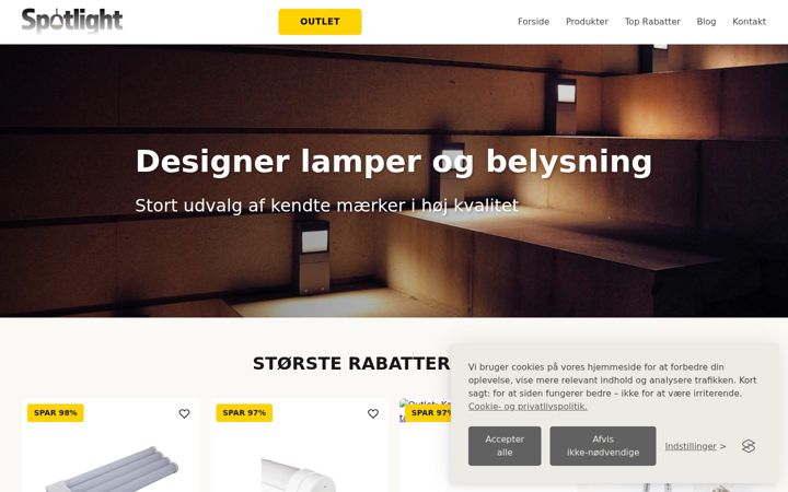 Screenshot of ledspotlight.dk