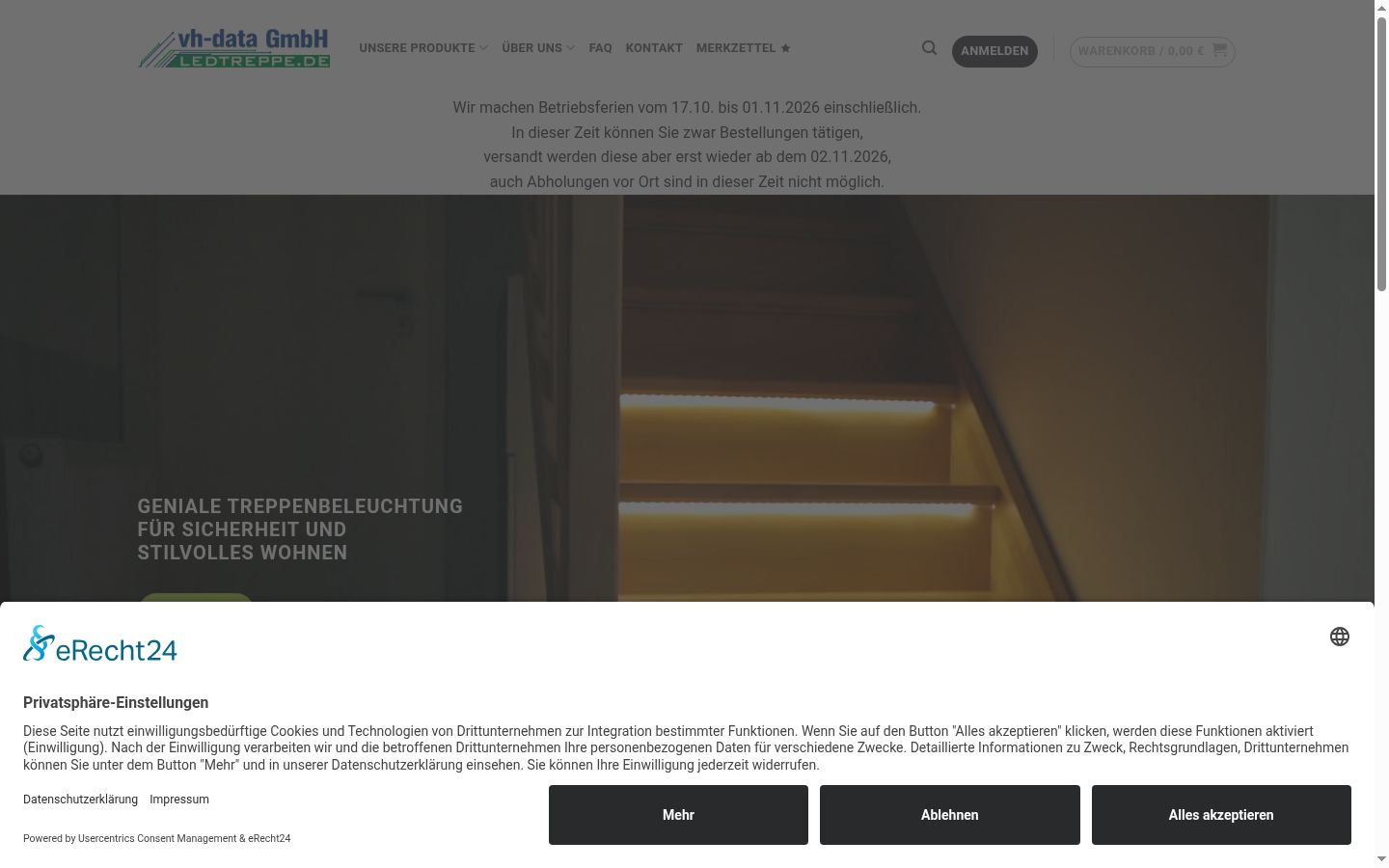 Screenshot of the consent banner shown before any interaction