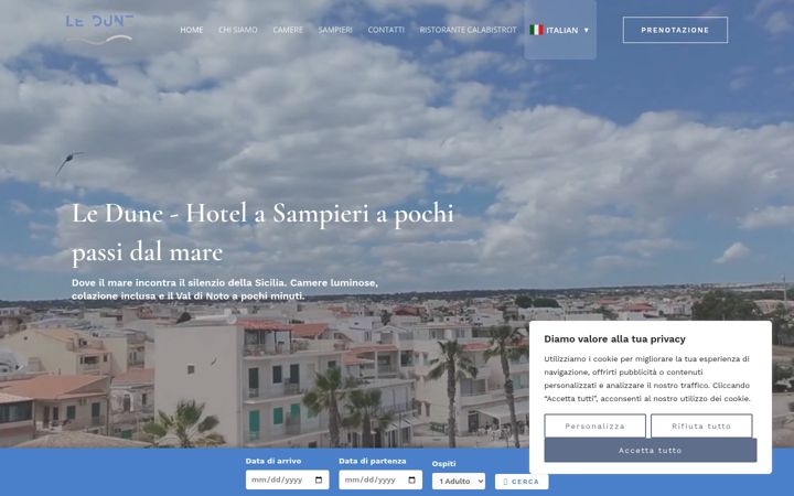 Screenshot of ledunehotelsampieri.it