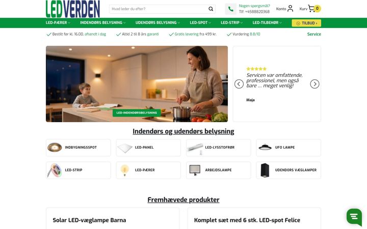 Screenshot of ledverden.dk