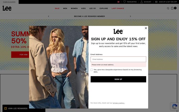 Ekrānuzņēmums no lee.com