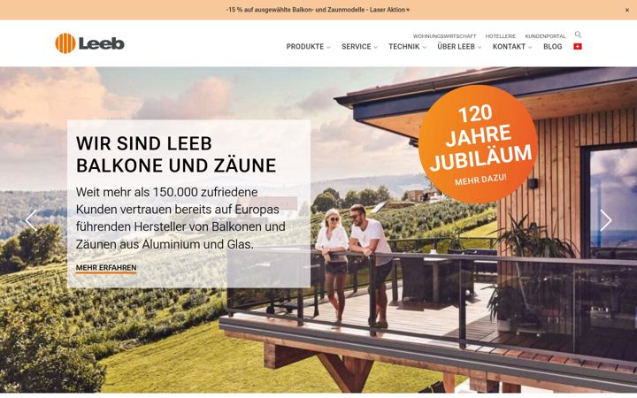 Screenshot of leeb-balkone.ch