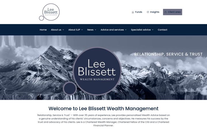 Screenshot of leeblissettwealthmanagement.co.uk