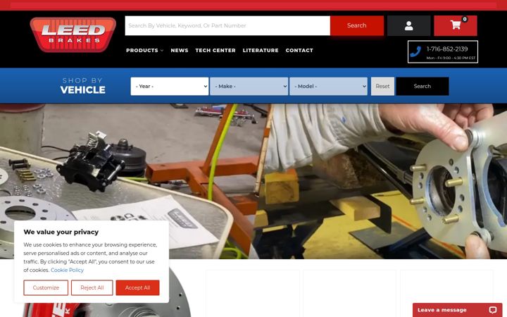 Screenshot of leedbrakes.com