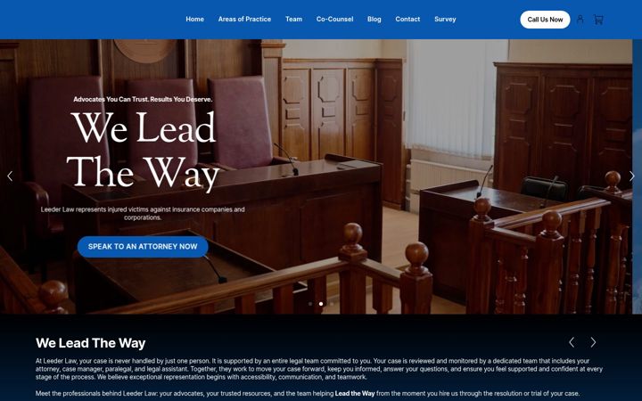 Screenshot of leederlaw.com