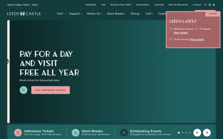 Screenshot of leeds-castle.com