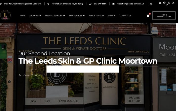 Screenshot of leeds-clinic.co.uk