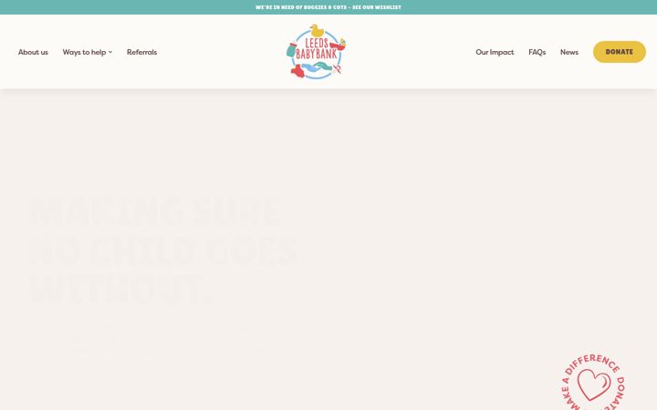 Screenshot of leedsbabybank.org