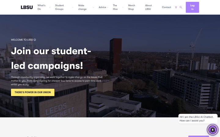 Screenshot of leedsbeckettsu.co.uk