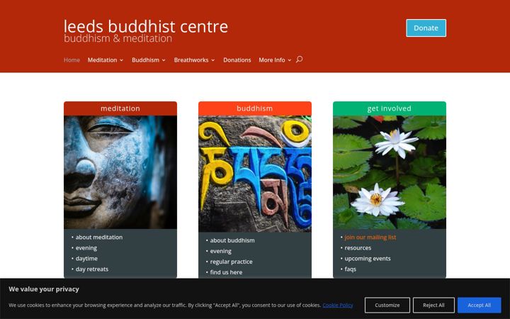 Screenshot of leedsbuddhistcentre.org
