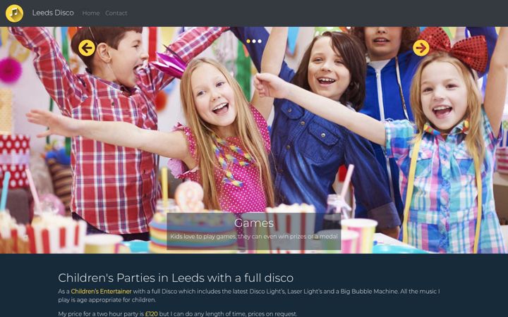 Screenshot of leedsdisco.co.uk
