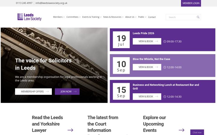 Screenshot of leedslawsociety.org.uk