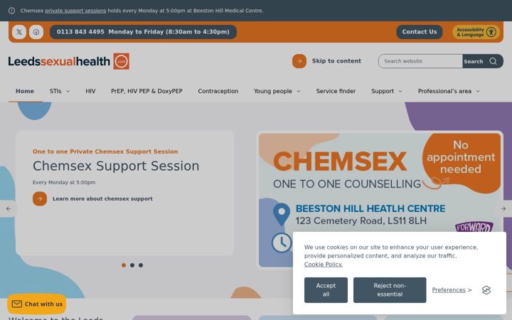 Screenshot of leedssexualhealth.com