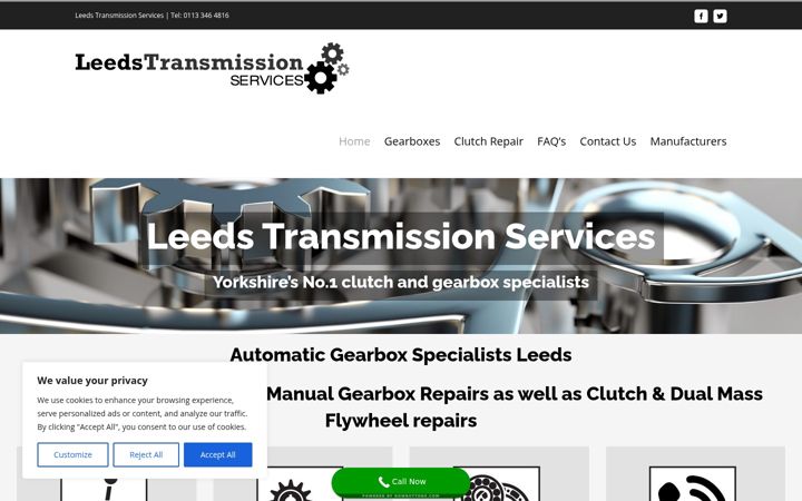 Screenshot of leedstransmissionservices.co.uk