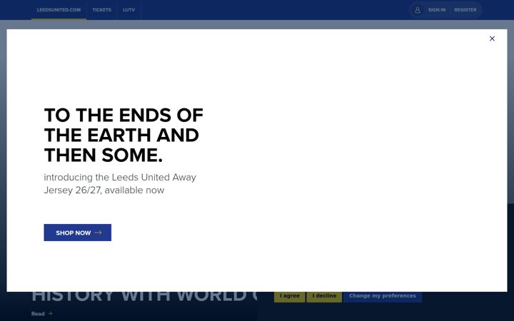 Screenshot of leedsunited.com