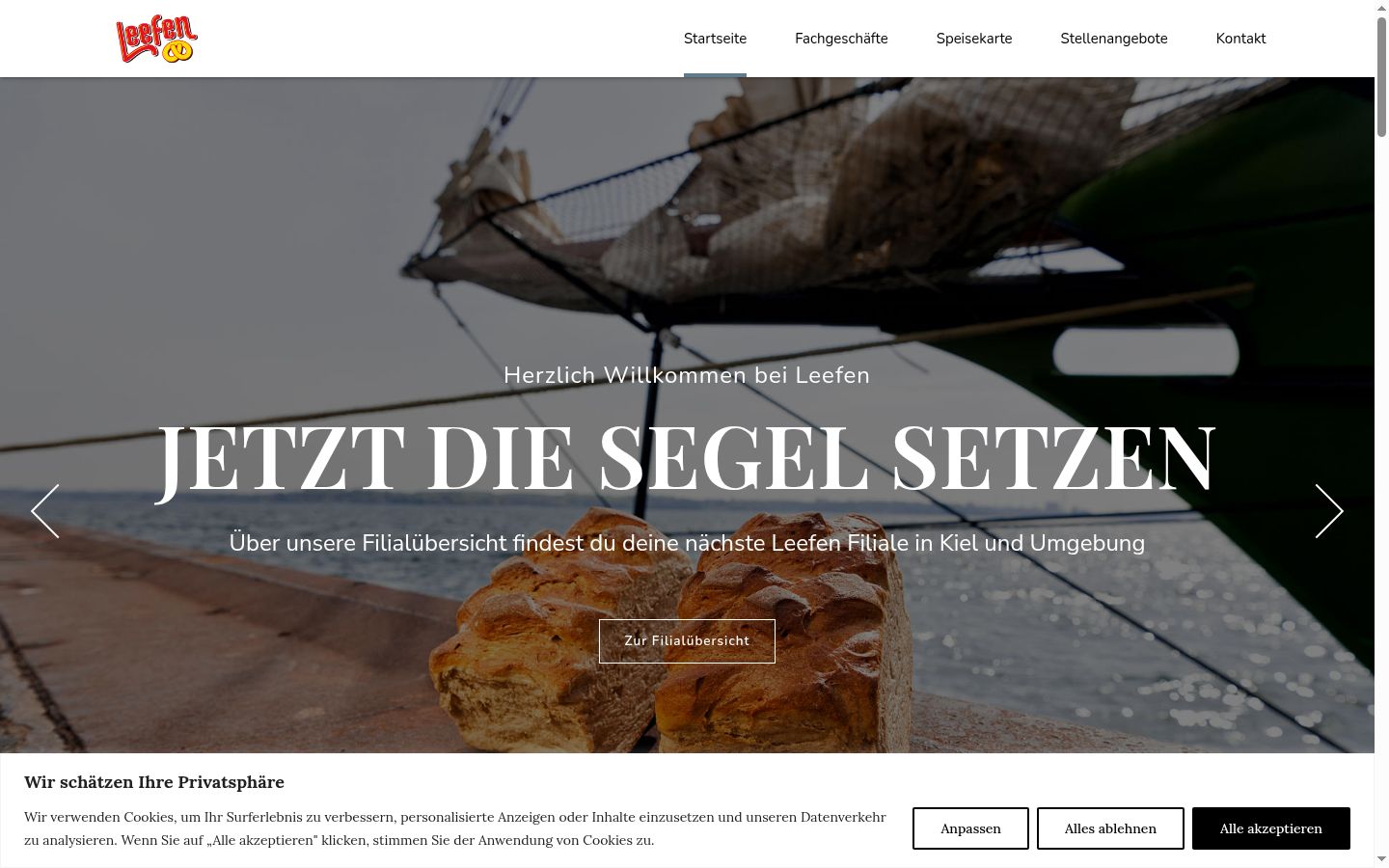 Screenshot del banner di consenso mostrato prima di qualsiasi interazione