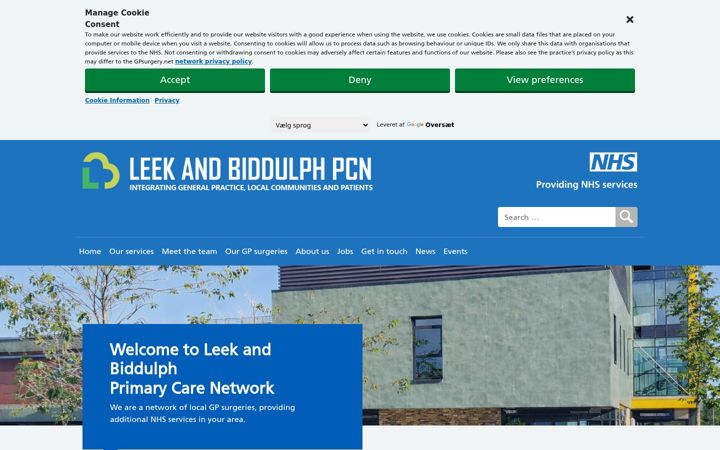 Screenshot of leekandbiddulphpcn.nhs.uk
