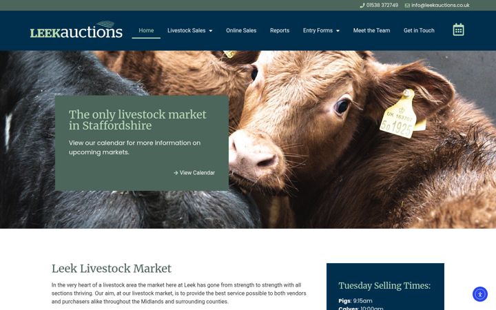 Screenshot of leekauctions.co.uk