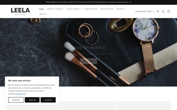Screenshot of leelarituals.com