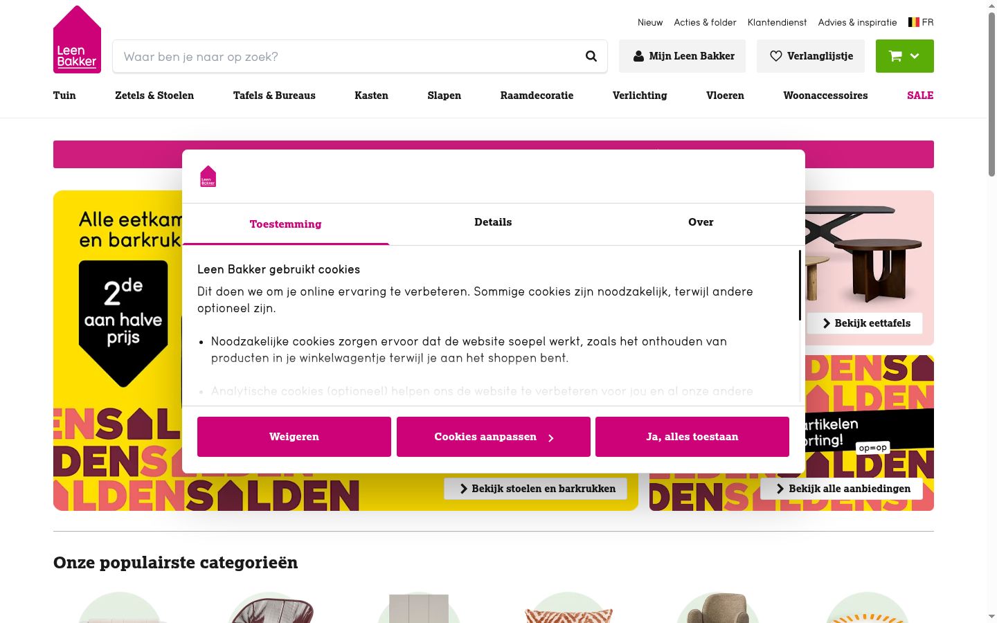 Kuvakaappaus suostumusbannerista, joka näytettiin ennen mitään vuorovaikutusta