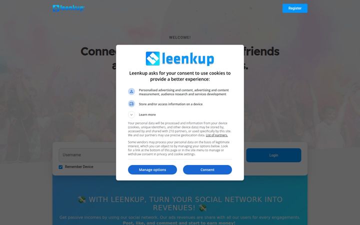 Screenshot of leenkup.com
