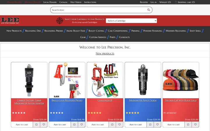 Snímek obrazovky leeprecision.com