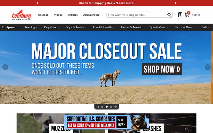 Screenshot of leerburg.com