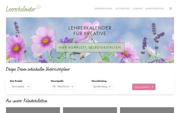 Screenshot of leererkalender.de