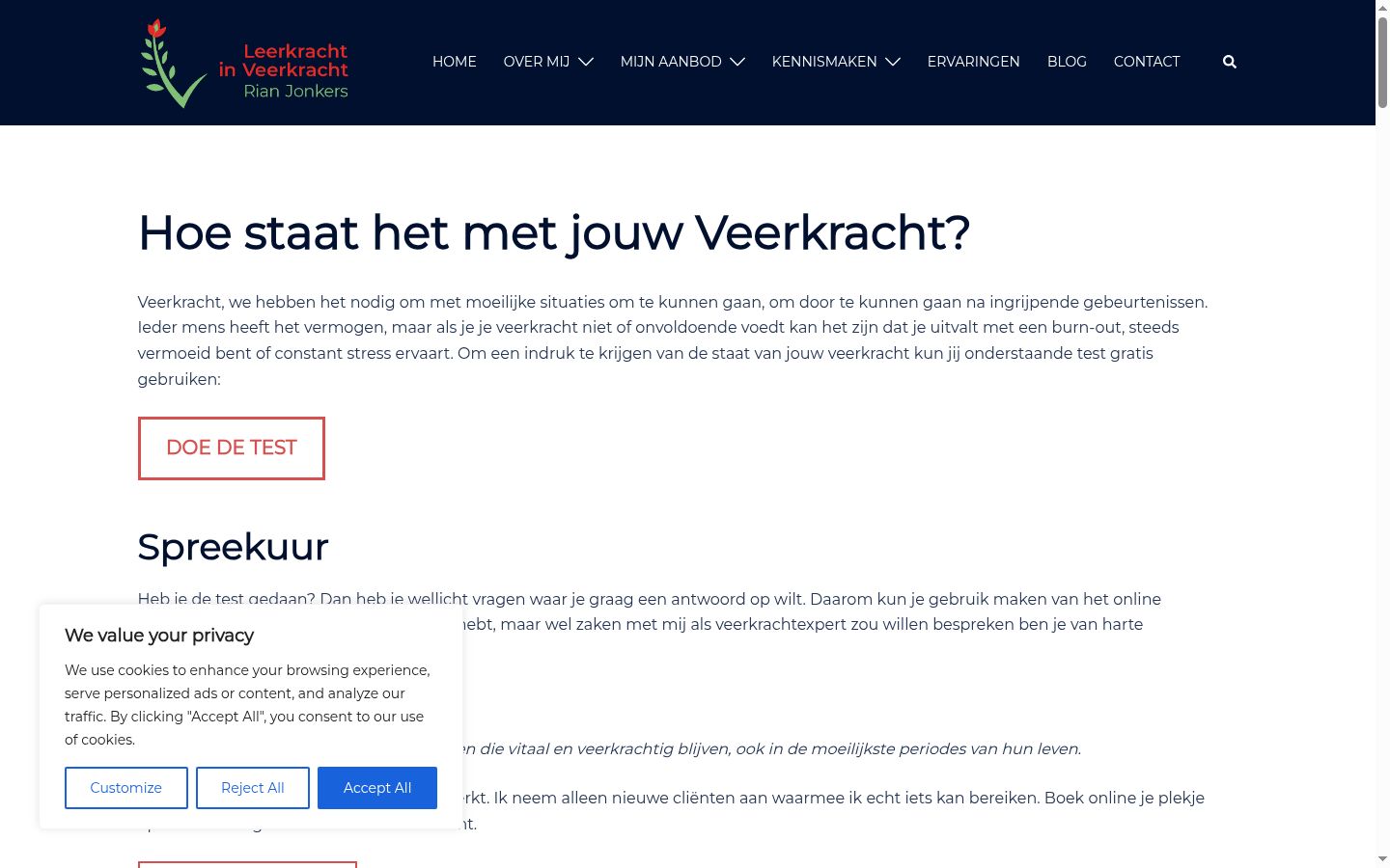 Screenshot des Einwilligungsbanners vor jeglicher Interaktion