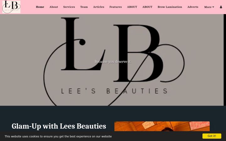 Screenshot of leesbeauties.com