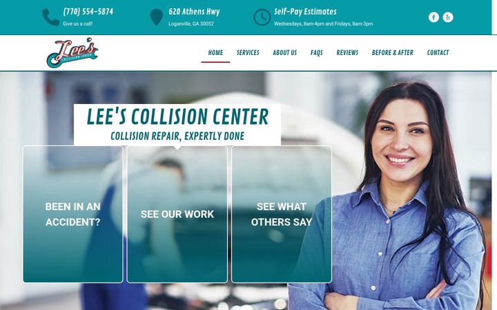 Screenshot of leescollisioncenter.com