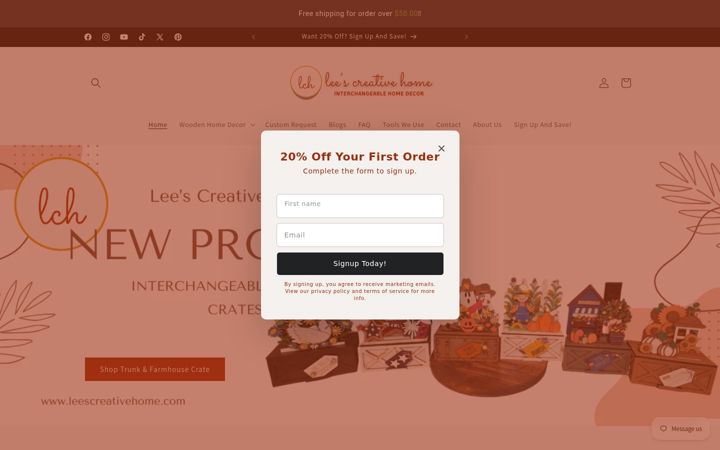 Screenshot of leescreativehome.com