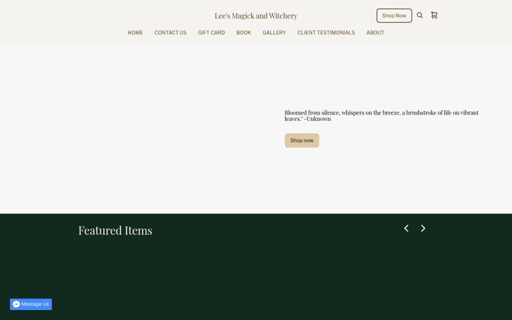 Screenshot of leesmagickandwitchery.com