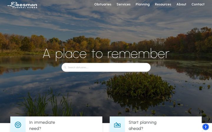 Screenshot of leesmanfuneralhome.com