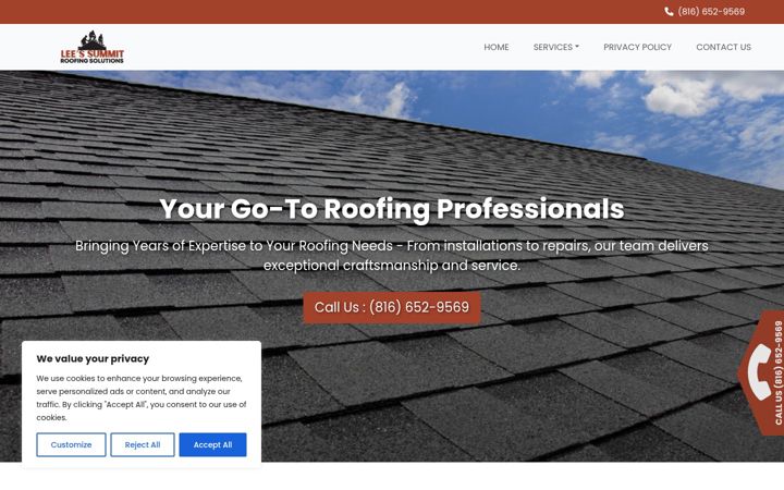 Screenshot of leessummitroofingsolutions.com