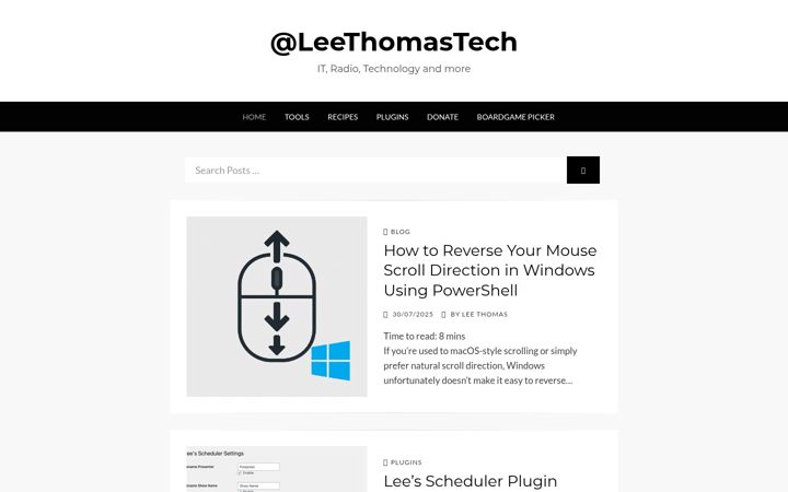 Screenshot of leethomastech.co.uk