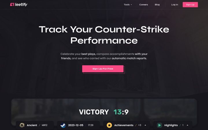 Screenshot του leetify.com