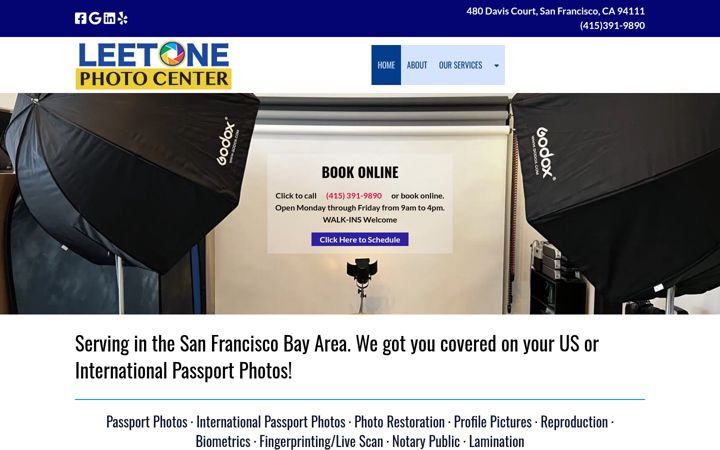 Screenshot of leetonephotocenter.com