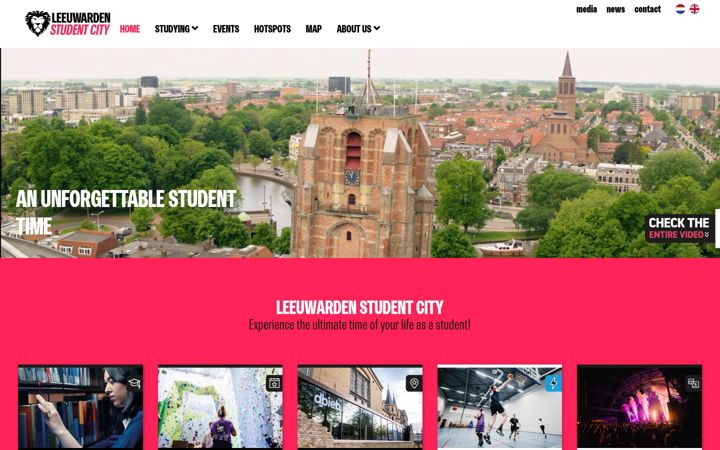 Screenshot of leeuwardenstudentcity.com