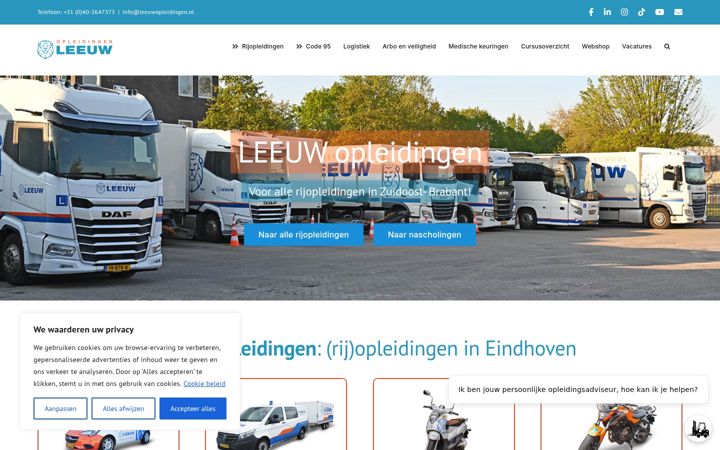 Screenshot of leeuwopleidingen.nl