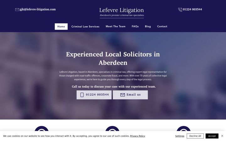 Screenshot of lefevre-litigation.co.uk